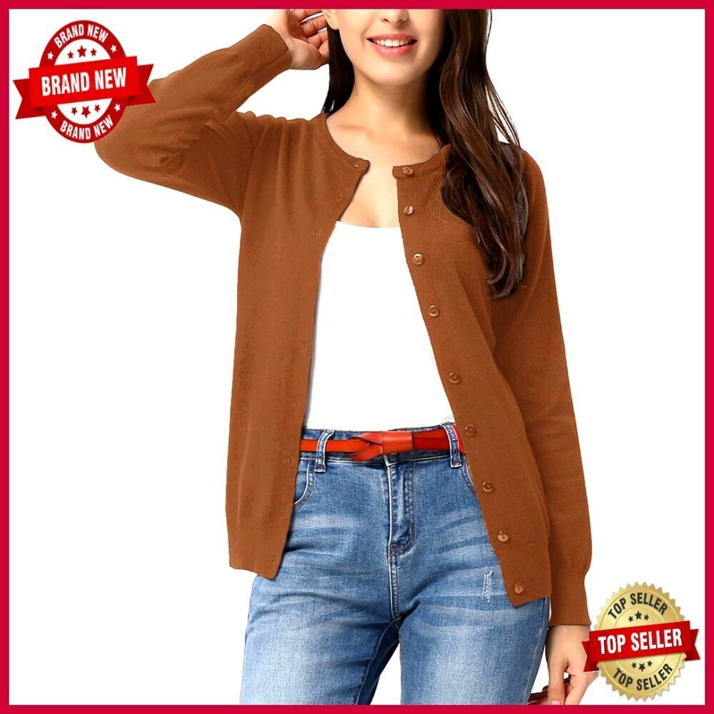 Long Sleeve Knit Cardigan, Lightweight Stretchy Material, Slim Fit, XL Size
